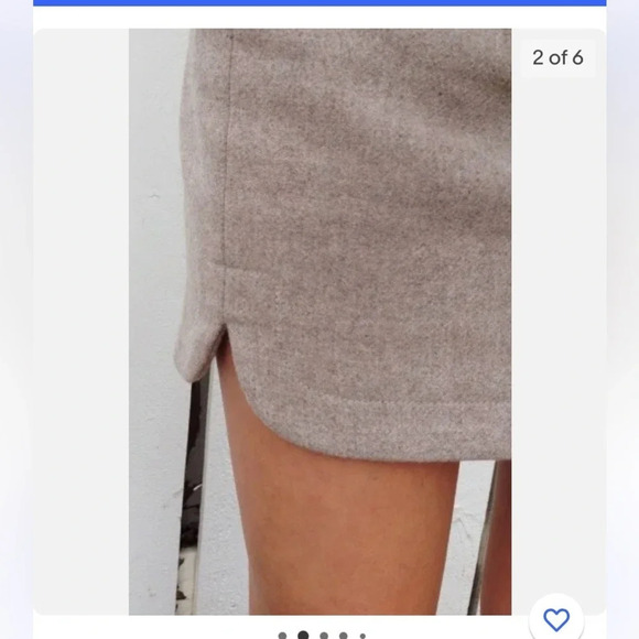 J Crew Women's Shirttail Mini Skirt
Wool Tan  Zip Up Fully Lined. Size 6 - Picture 4 of 11